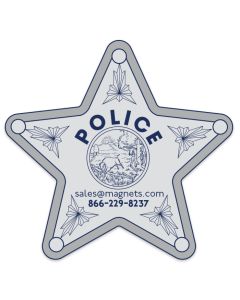 Police Star Shape Refrigerator Magnets 3.3x3.187