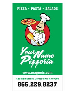 Green Pizza Custom Promotional Magnets 2x3.5